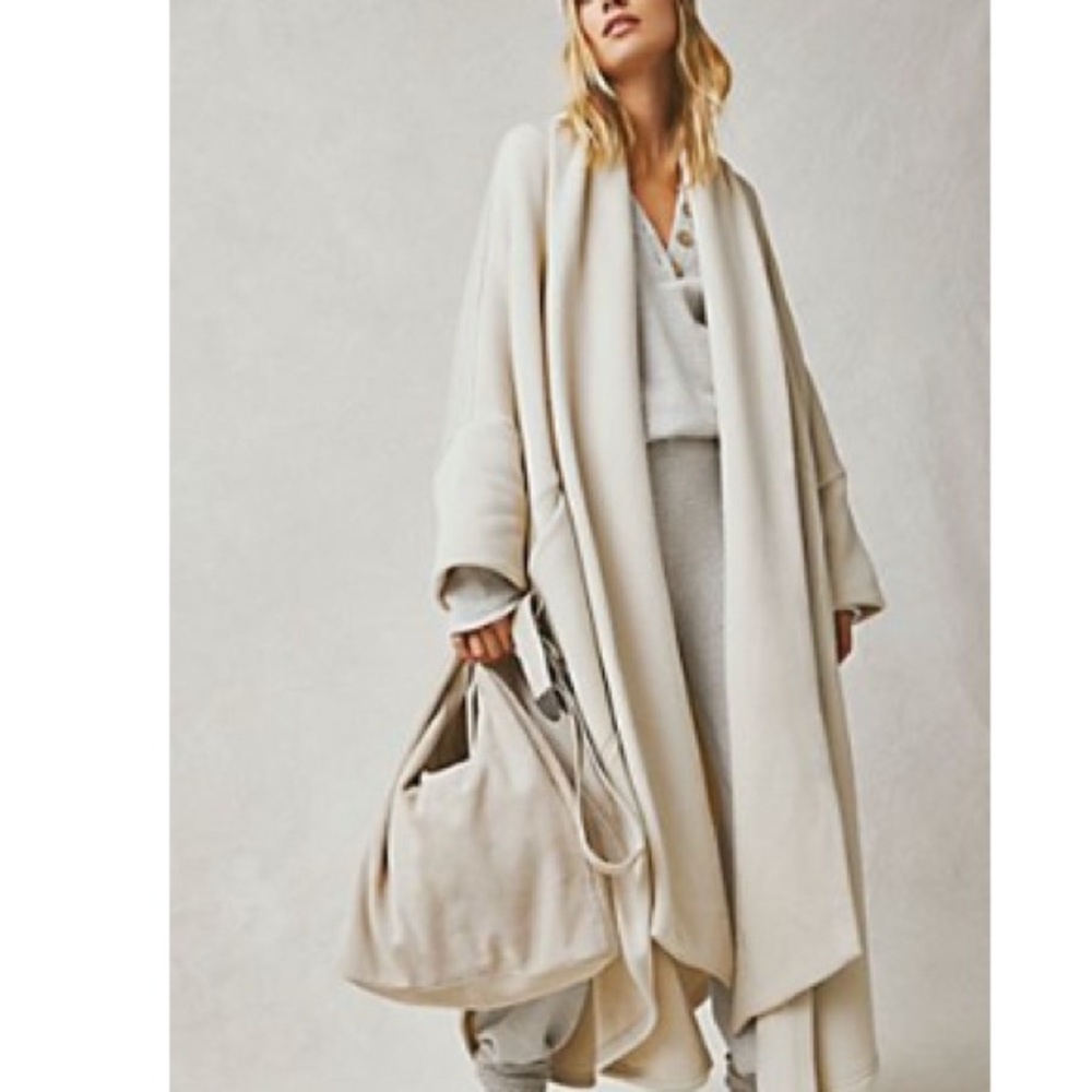 Free People Cream Women's Sweater Poncho